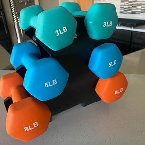 3 5 8 lbs dumbbell weight set